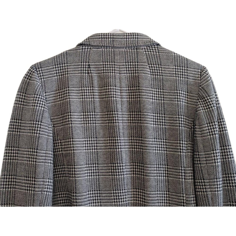 Talbots Houndstooth Blazer Women's 8 Black White Tailored Office Jacket Classic - Picture 8 of 16